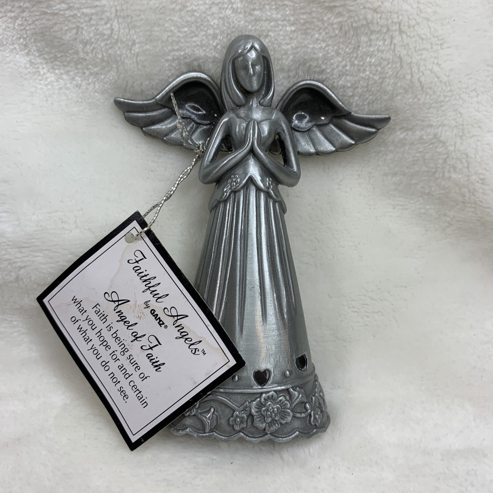 Faithful Angels by GANZ Angel Of Faith Pewter 3.5 in tall‎ Shelf Sitter Ornament